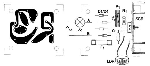 Placa de circuito impressor para o interruptor noturno 