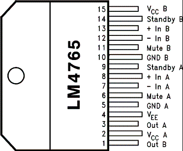 Pinagem do LM4765 Pinagem do LM4765