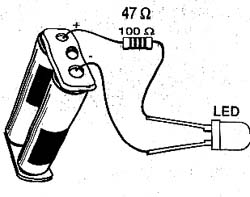 Lanterna com resistor redutor externo. Lanterna com resistor redutor externo.