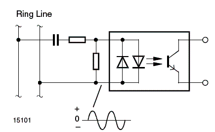 Circuito detector com acoplador óptico direcional para linhas de corrente alternada ou de sinais. Circuito detector com acoplador óptico direcional para linhas de corrente alternada ou de sinais.