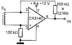 Configuração de um amplificador para transdutor magnético. Configuração de um amplificador para transdutor magnético.