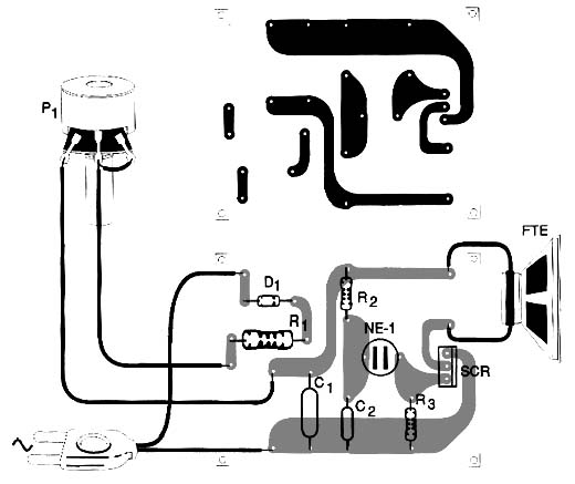Sugestão de placa de circuito impresso do metrônomo. 