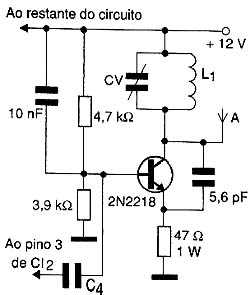 Usando um transistor 2N2218. Usando um transistor 2N2218.