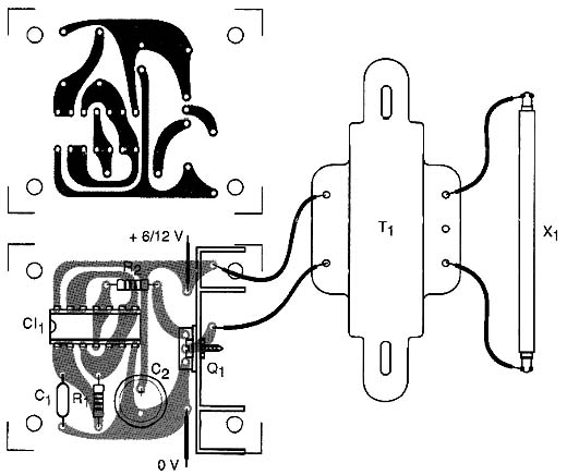 Placa de circuito impresso do inversor. 