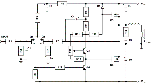 A figura mostra o diagrama para um dos canais. O circuito tem boa sensibilidade de entrada mas, poara um projeto completo exige um pré-amplificador externo de acordo com os tipos de fonte de sinais comuns. A figura mostra o diagrama para um dos canais. O circuito tem boa sensibilidade de entrada mas, poara um projeto completo exige um pré-amplificador externo de acordo com os tipos de fonte de sinais comuns.