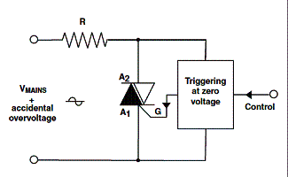 Figura 1- Circuito típico de controle de potência utilizando Triac. Figura 1- Circuito típico de controle de potência utilizando Triac.