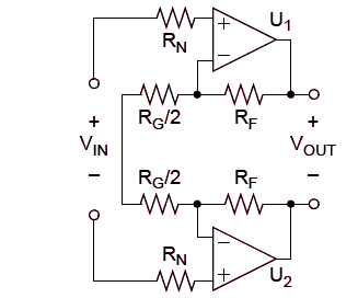 Figura 6 - Configuração melhor para um amplificador de instrumentação. 