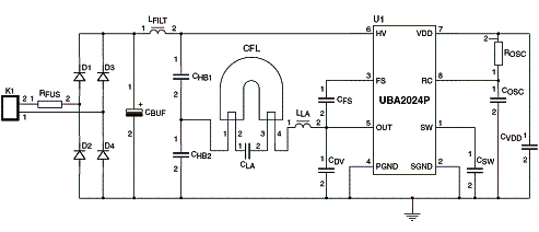 Figura 1 - Circuito simples com lâmpada de 18 W 