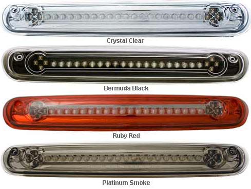 Brake-light comerciais com diversos padrões. 
