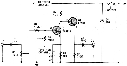Amplificador simples de dois transistores Amplificador simples de dois transistores
