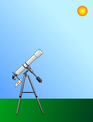 Figura 9 - Telescópio com anteparo para projetar a imagem do sol. Figura 9 - Telescópio com anteparo para projetar a imagem do sol.