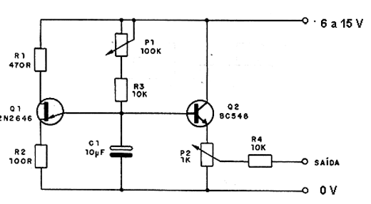Modulação com transistor unijunção Modulação com transistor unijunção
