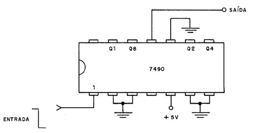 Divisor TTL por 5 com o 7490. Divisor TTL por 5 com o 7490.
