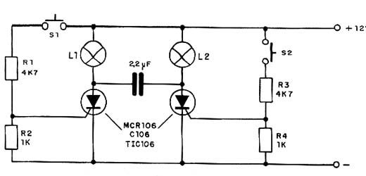 Flip-Flop R-S Com SCRs Flip-Flop R-S Com SCRs