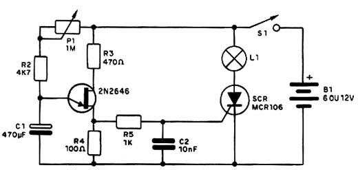 Timer com Unijunção e SCR Timer com Unijunção e SCR
