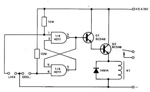 Chave de Toque com o 4011 CMOS Chave de Toque com o 4011 CMOS