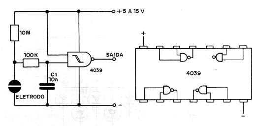 Chave de Toque CMOS Com o 4093 Chave de Toque CMOS Com o 4093