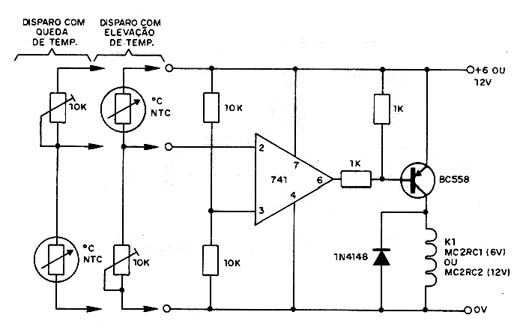 Termostato com o 741 Termostato com o 741