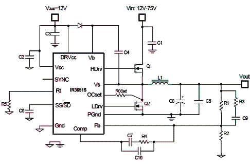 Circuito típico utilizando o IR3635 Circuito típico utilizando o IR3635