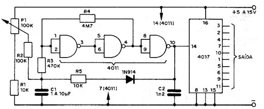 Sequenciador com o 4017 Sequenciador com o 4017