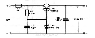 Conversor de 12 Para 9 V ou 6 V Conversor de 12 Para 9 V ou 6 V