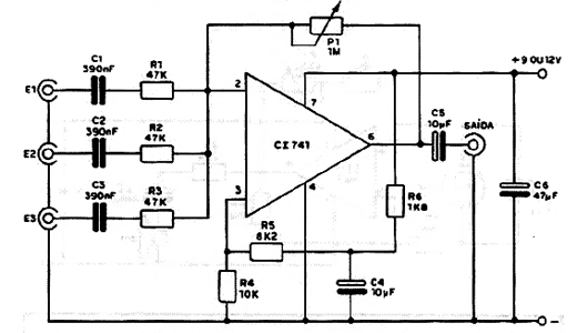Mixer com o 741 Mixer com o 741