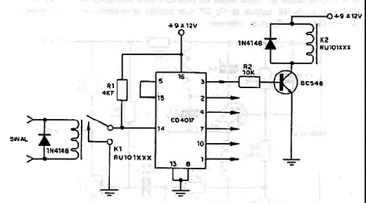 Controle Sequencial 4017 por Relé Controle Sequencial 4017 por Relé