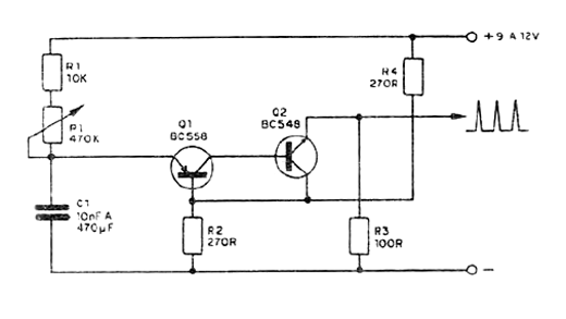 Relaxação com 2 Transistores - UJT Bipolar Relaxação com 2 Transistores - UJT Bipolar