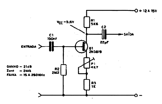  Amplificador com FET   