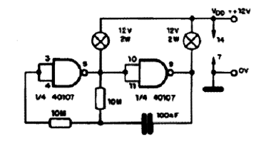Driver CMOS de Potência com o 40107 Driver CMOS de Potência com o 40107