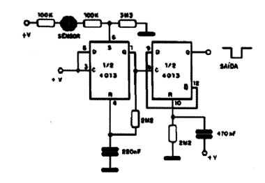 Interruptor de Toque Biestável com o 4013 Interruptor de Toque Biestável com o 4013