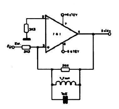 Filtro de 100 kHz com o 741 Filtro de 100 kHz com o 741