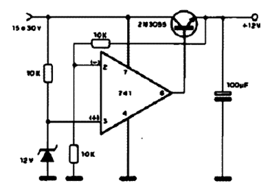 Regulador de 12 V com o 741 Regulador de 12 V com o 741