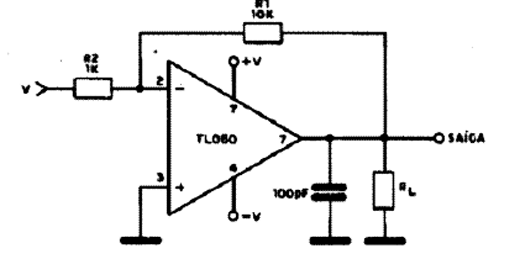 Amplificador com o TL060 Amplificador com o TL060