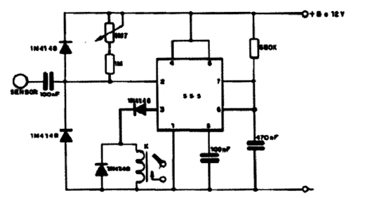 Interruptor de Toque com o 555 Interruptor de Toque com o 555