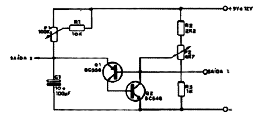  Oscilador de Relaxação com Transistores Bipolares 