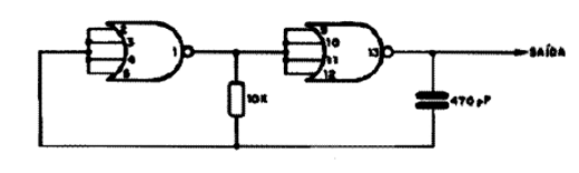  Oscilador com o CMOS 4002 