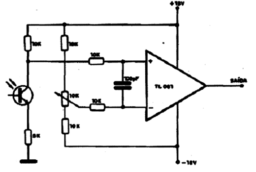 Amplificador Para Foto-Transistor - TL061 Amplificador Para Foto-Transistor - TL061