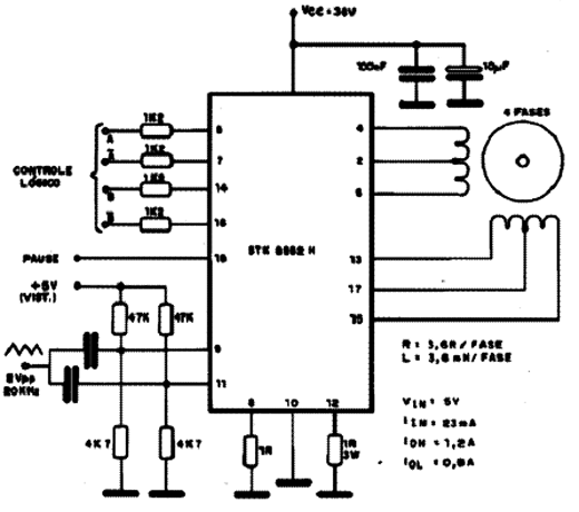 Controle de Motor de Passo - STK6982H Controle de Motor de Passo - STK6982H