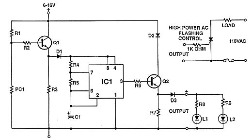 Pulsador de LEDs com o 555 Pulsador de LEDs com o 555