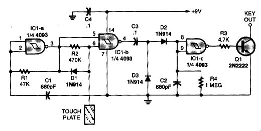 Sensor de toque com o 4093 