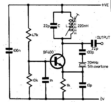 Oscilador a Cristal de 70 MHz Oscilador a Cristal de 70 MHz