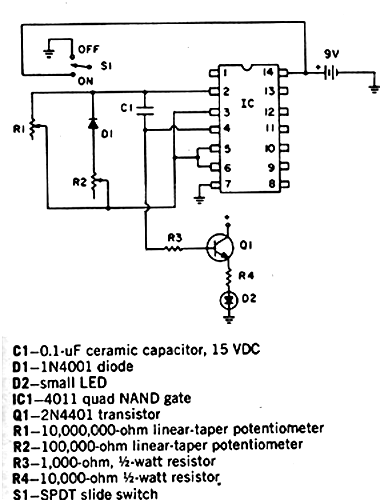 Oscilador CMOS com o 4011 Oscilador CMOS com o 4011