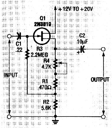 Amplificador JFET com 10 M? de Entrada Amplificador JFET com 10 M? de Entrada