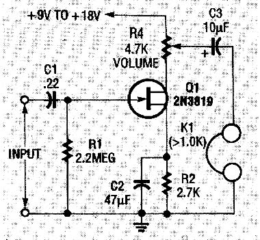 Amplificador JFET Para Fone Amplificador JFET Para Fone
