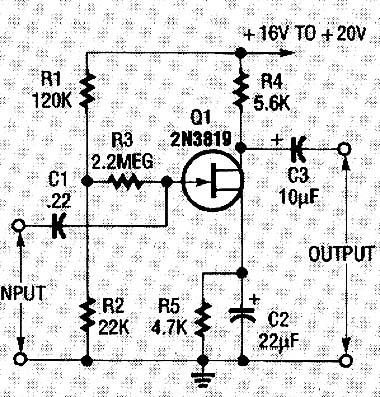 Pré-amplificador JFET de Fonte Comum Pré-amplificador JFET de Fonte Comum