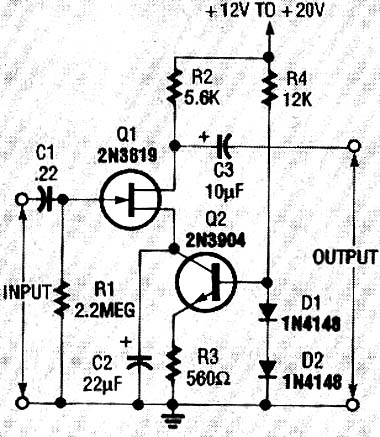 Pré-amplificador de Fonte Comum com JFET Pré-amplificador de Fonte Comum com JFET