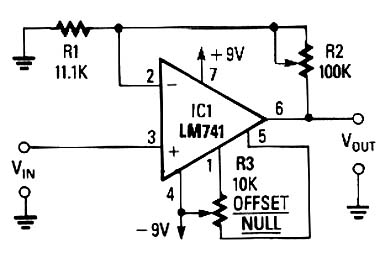  Amplificador Com Ajuste de Ganho - 741 