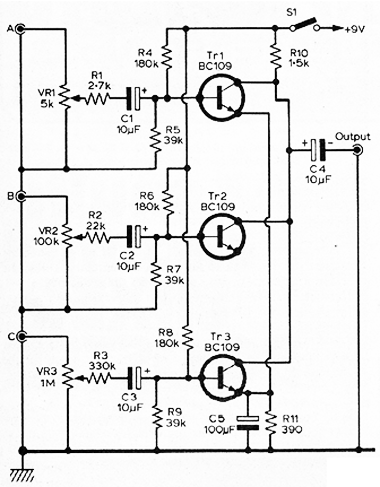 Mixer de Três Canais
Mixer de Três Canais