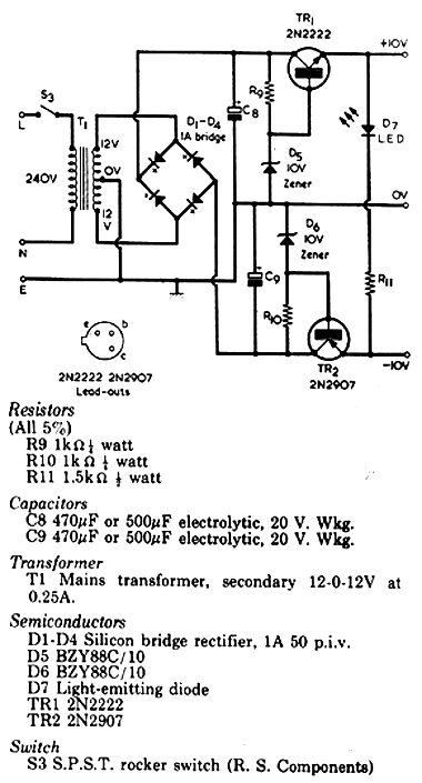  Fonte Simétrica de 10 + 10 V 